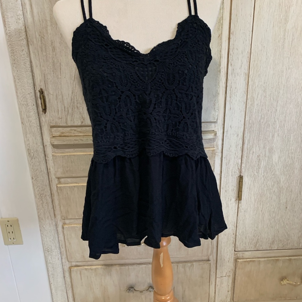 Maurices black Lace Peplum Top